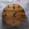 pine wood wall clock